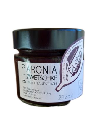 Show details for Bio-Fruchtaufstrich Aroniabeere + Zwetschke 212 ml Picture of Bio-Fruchtaufstrich Aroniabeere + Zwetschke 212 ml